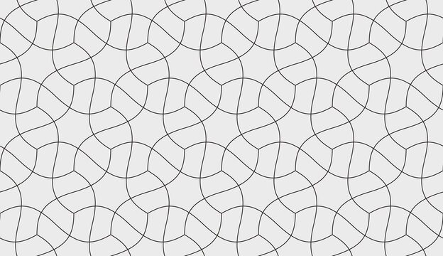 Abstract geometric pattern with crossing arc lines. Seamless linear design for textile, fabric and wrapping. Stylish vector monochrome texture. Mosaic background.