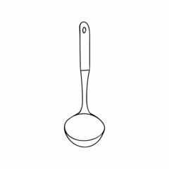 Doodle soup ladle icon in vector. Hand drawn soup ladle icon in vector