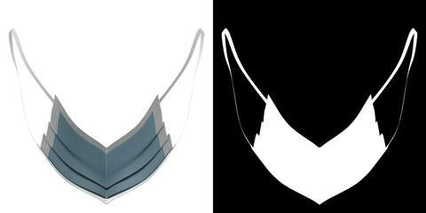 3D rendering illustration of a surgical mask