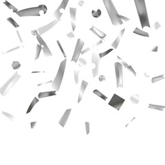 Silver confetti. Vivid blur effect. Festive foil. Great design for any purpose. Holiday, birthday.