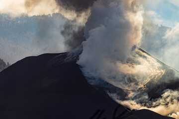 View of eruption of Cumbre Vieja Volcano. La Palma, Canary Islands, Spain. November, 2021
