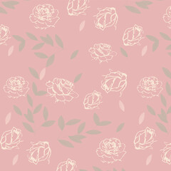 seamless pink pattern with roses