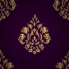 seamless pattern with vintage elements on colorful background