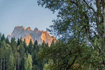 Panorama and details of the Slizza ravine in Autumn. Tarvisio.