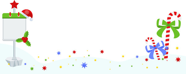 Horizontal winter snowy landscape. Background for Christmas and New Year.