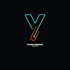 young energetic logo for fitness