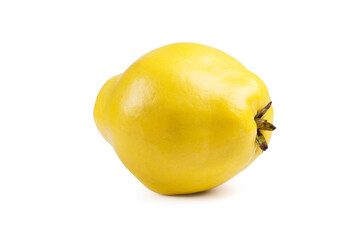 Ripe quince isolated on a white background. Fresh fruits.