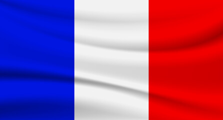 Flag of France silk - Vector