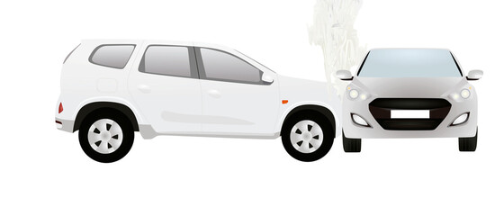 Two cars accident. vector illustration