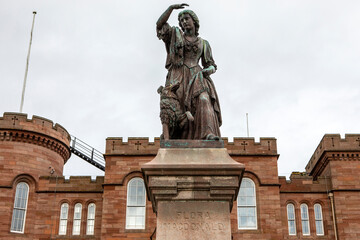 Fototapeta na wymiar Flora MacDonald Statue at Inverness Castle in Scotland, UK