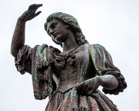 Flora MacDonald Statue At Inverness Castle In Scotland, UK