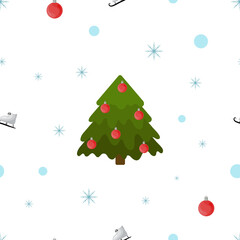 Seamless pattern with Christmas tree. Texture for fabric, wrapping paper. Cute Christmas and New Year background.