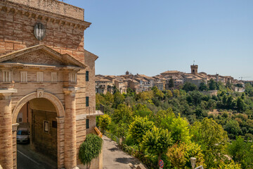 View on the city of Recanati, Marche - Italy