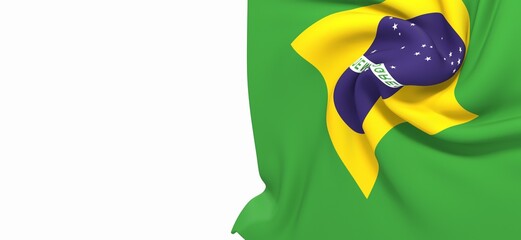 Fototapeta na wymiar brazil flag background flying modern banner.