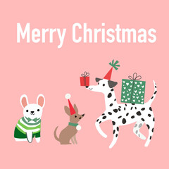 Merry Christmas cards set with hand drawn elements. Doodles and sketches vector Christmas illustrations.Christmas greeting picture,poster,card,gifting or present illustration.