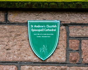 Obraz premium Plaque at Inverness Cathedral in Scotland, UK