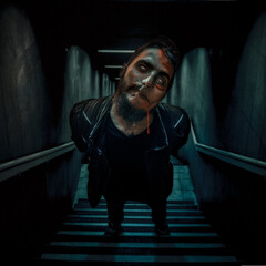Dark tunel creepy zombie