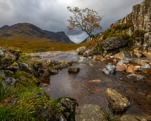 Glencoe Valley in the Scottish Highlands, UK