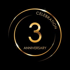 Template logo 3rd Anniversary, Logo Vector Illustration, EPS 10