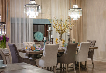 table setting in restaurant