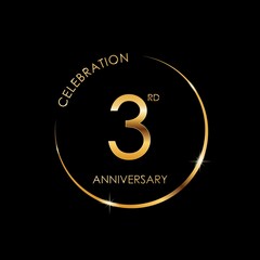 Obraz premium Template logo 3rd Anniversary, Logo Vector Illustration, EPS 10