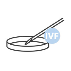 test tube icon and IVF (In Vitro Fertilization) acronym -vector illustration