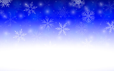 Fototapeta na wymiar Christmas blue background with snowflakes. 