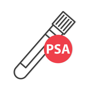 PSA (Prostate-Specific Antigen) blood test tube- vector illustration