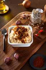 Homemade spread made from mashed boiled beans