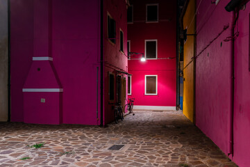 Night in Burano. Magic of Venice