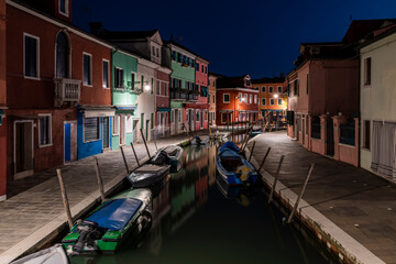 Fototapeta na wymiar Night in Burano. Magic of Venice