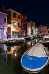 Night in Burano. Magic of Venice