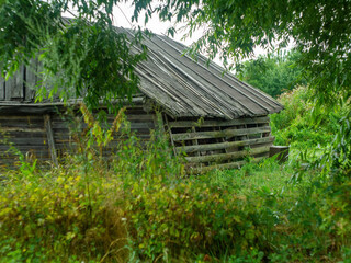old wooden shed in the village