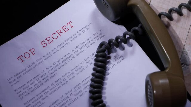 Top secret document with hotline phone 