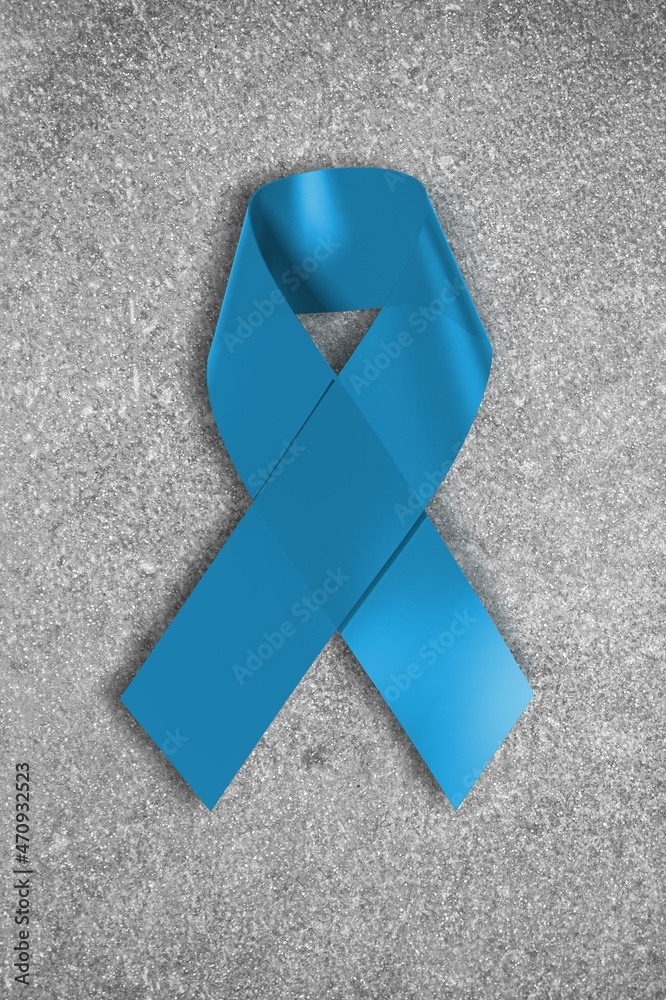 Sticker Blue prostate cancer prevention ribbon. men's Health