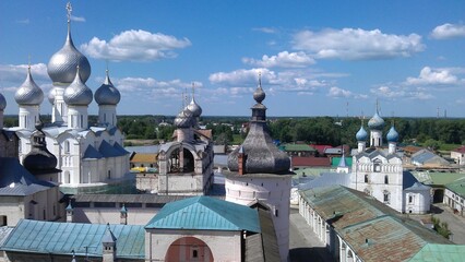Ancient historical building of orthodox church cathedral in Russia, Ukraine, Belorus, Slavic people...
