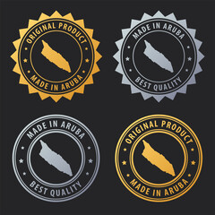 Made in Aruba - gold and silver stamp set. Best quality. Original product.