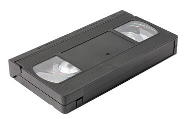 Black videotape on a white background. VHS cassette. Isolate on white.