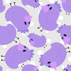 Cartoon birds seamless pattern for fabrics and textiles and packaging and gifts 