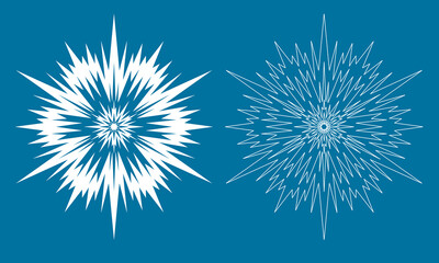 Fototapeta premium Snowflake Christmas star flash of winter, white ice crystal snowflake for decoration