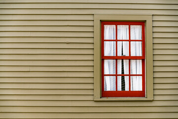 old window of a typical residential house in America