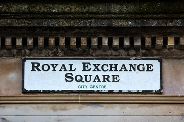 Naklejka premium Royal Exhange Square in Glasgow, Scotland