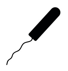 Vector flat menstrual tampon silhouette isolated on white background