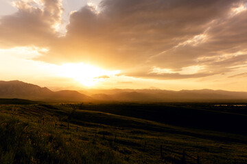 Fototapeta na wymiar Sunset at Scenic Overlook Boulder, CO