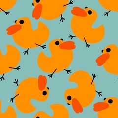 Seamless pattern with yellow duck for fabrics and textiles and packaging 
