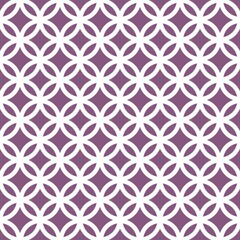 White line circles seamless pattern on the purple background. Vector illustration. Wrapping paper.