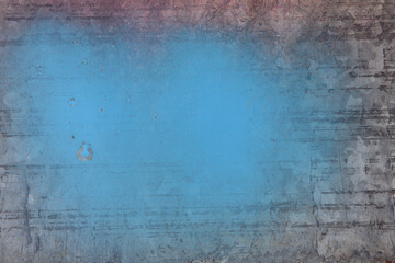 Obraz premium blue spray paint on galvanized sheet metal