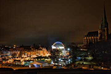 christmas market on the cathedral square in Erfurt