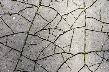 Fototapeta premium worn and cracked in many small fragments asphalt surface background