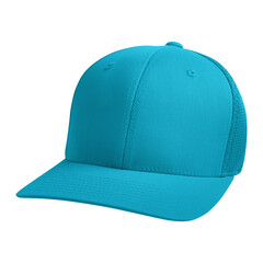 Show off your design style like a pro, by using this Side Perspective View Magnificent Cap Mockup In Scuba Blue Color..